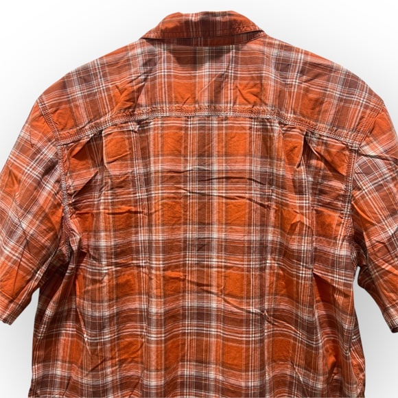 Carhartt Relaxed Fit Orange Plaid Short Sleeve Work Shirt XL Regular RN14806 - Picture 7 of 8
